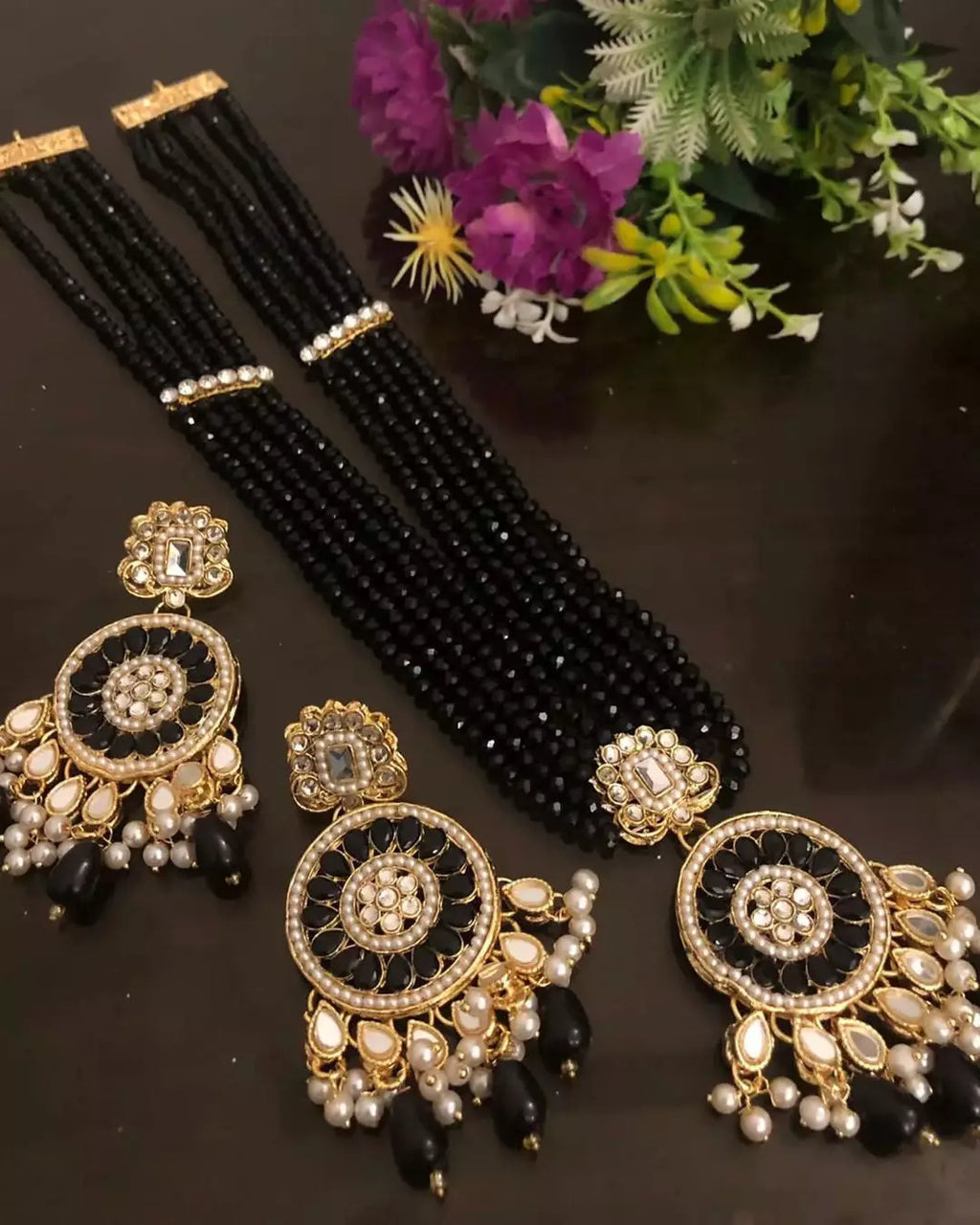 Sheesh kundan long maala set