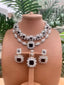 Zircon double line necklace set