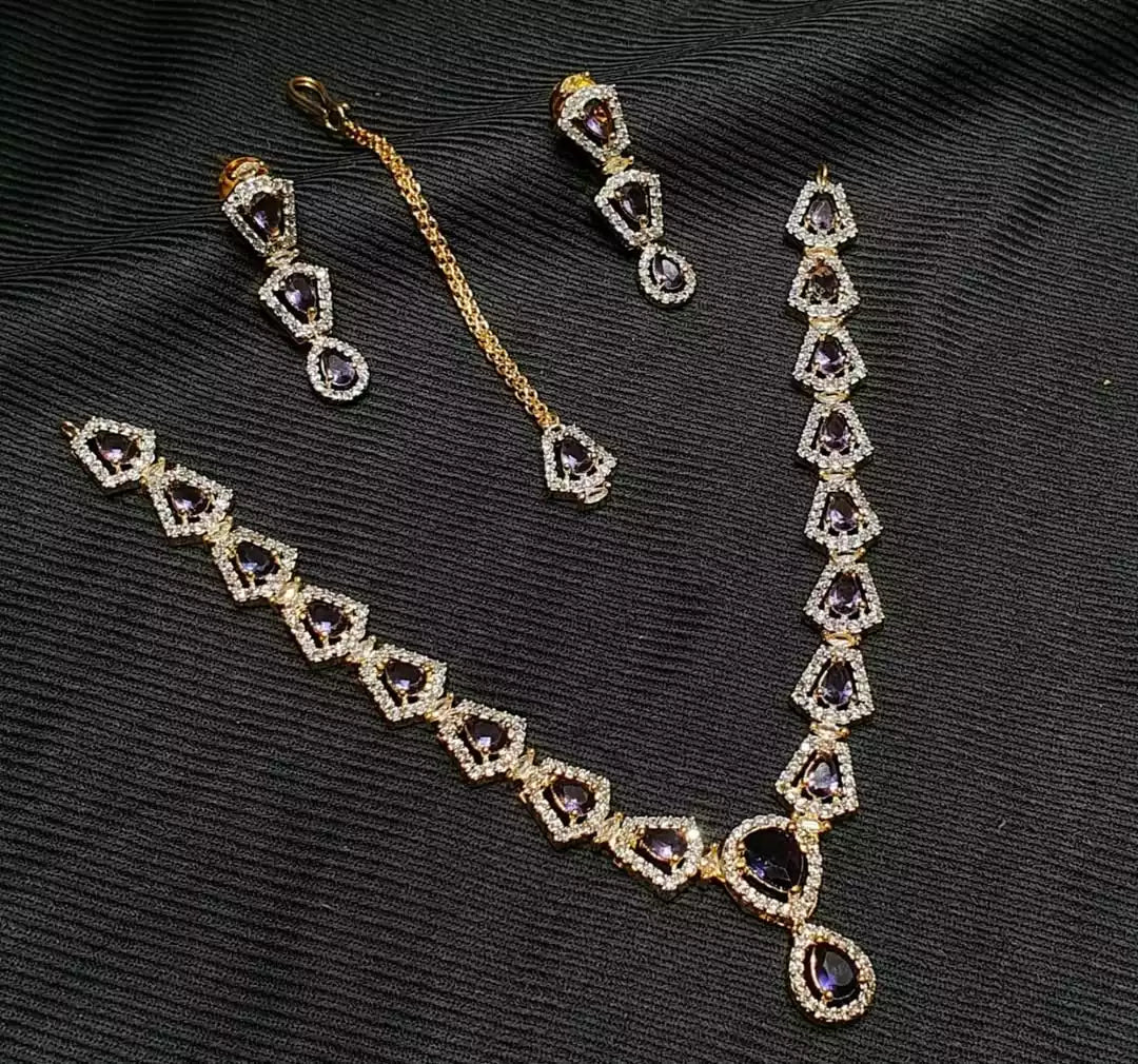 Micro zircon necklace set Secondary image