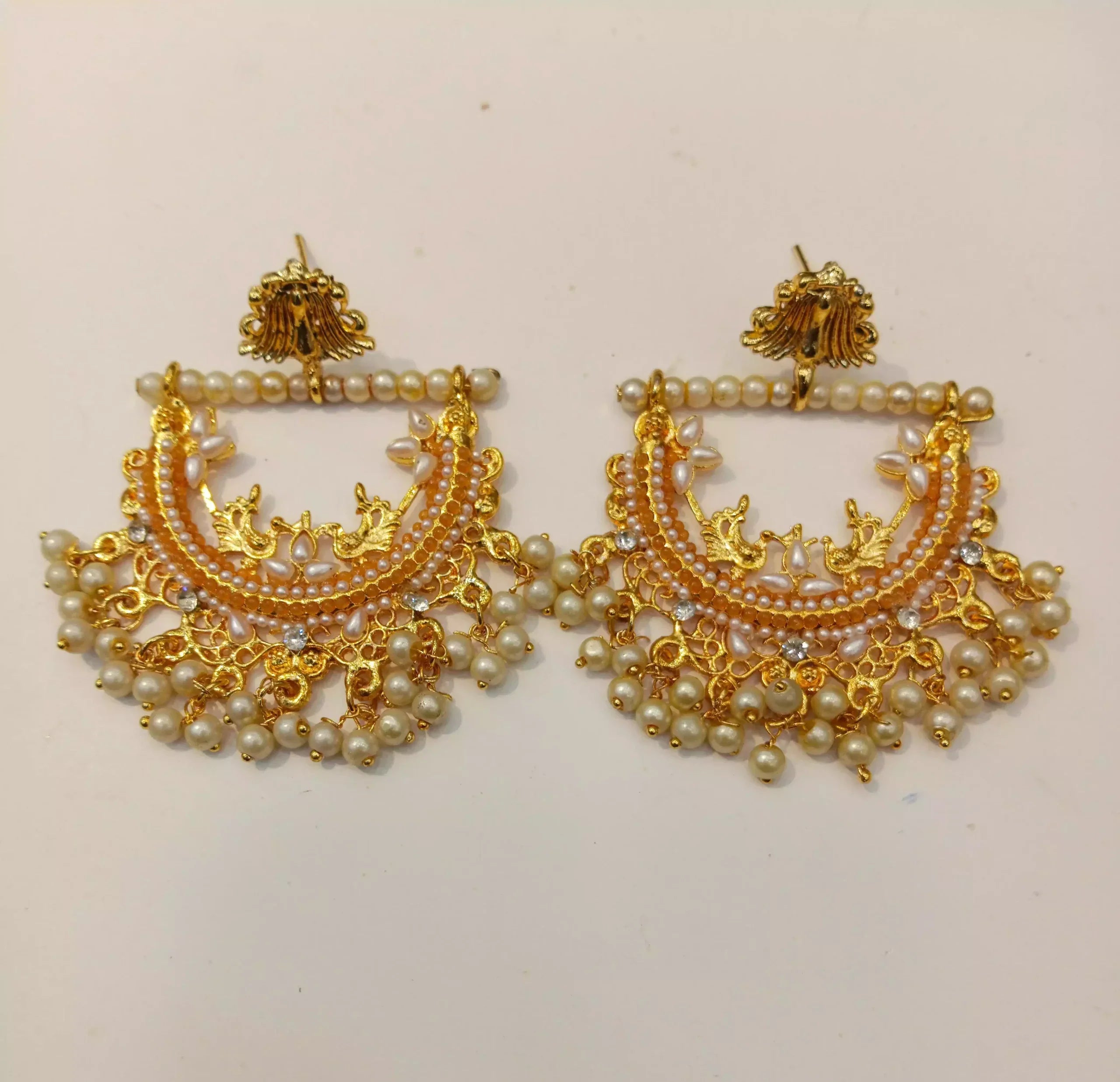 Gold plated designer earrings