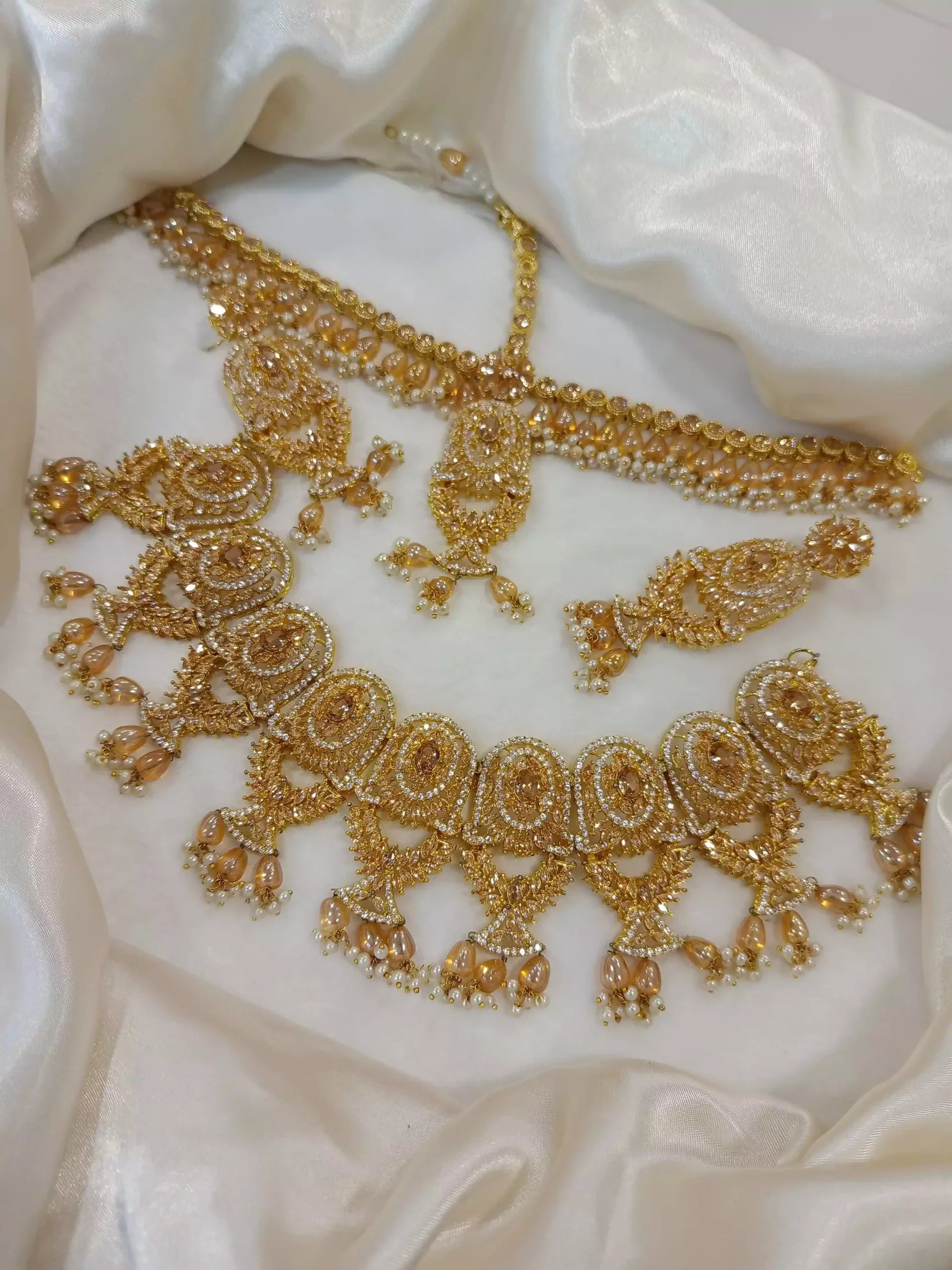 Indian zircon set with matha patti Secondary image