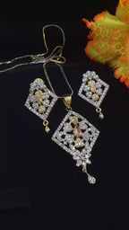 Indian zircon pendant set-018
