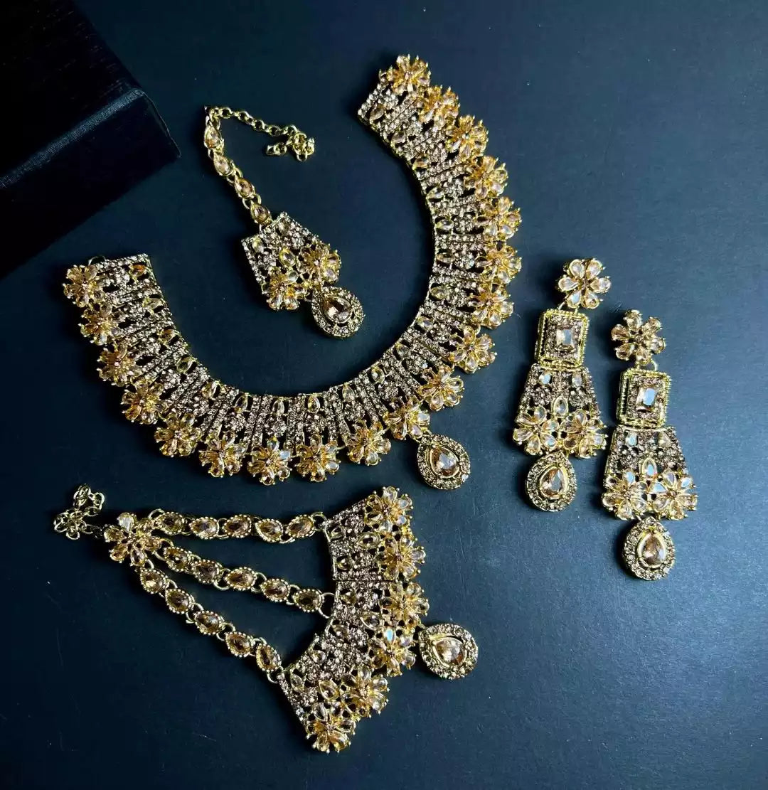 Zircon Bridal set with jhumar Secondary image