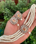Zirconia pearl choker set