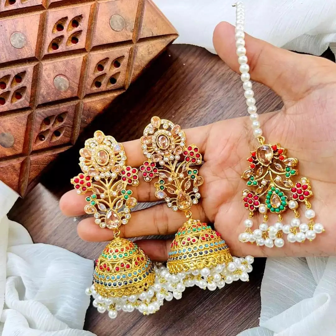 Noratan jhumka earrings Secondary image