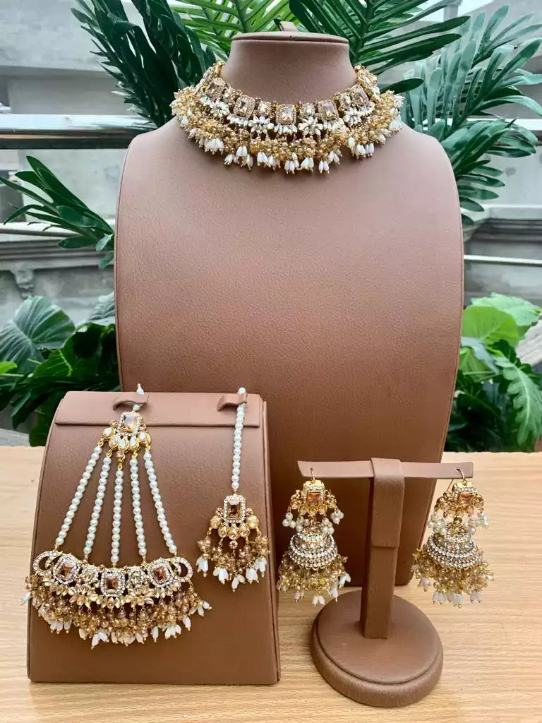 Heavy bridal set with jhumar Secondary image