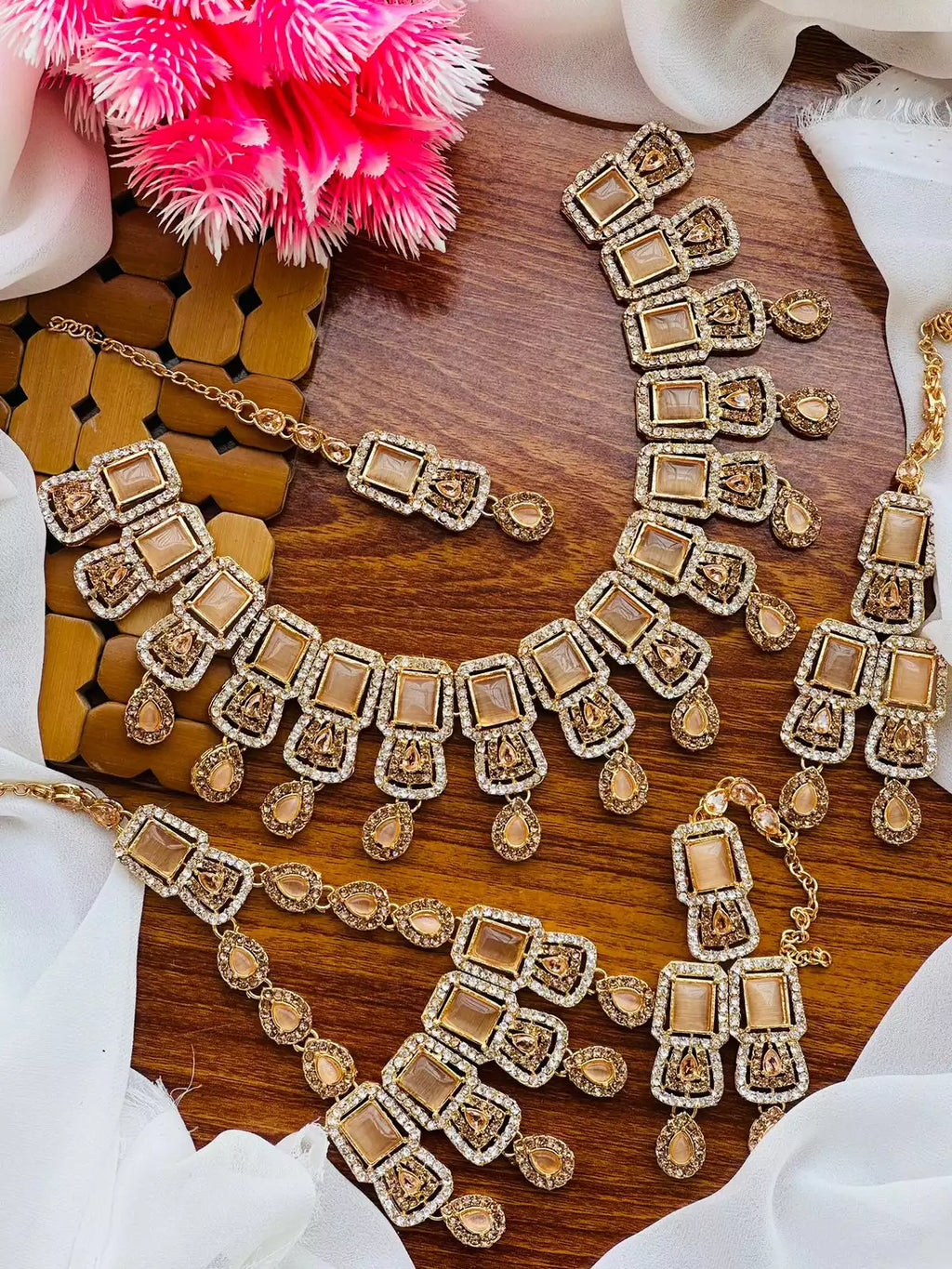Zircon bridal set with jhumar