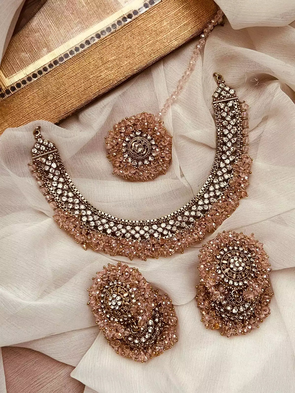 Heavy gajra jhumki teeka set