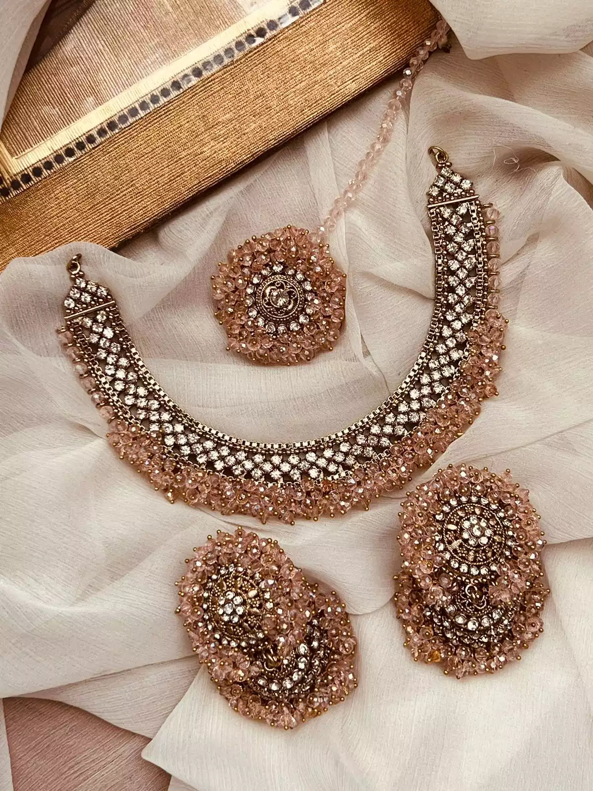 Heavy gajra jhumki teeka set