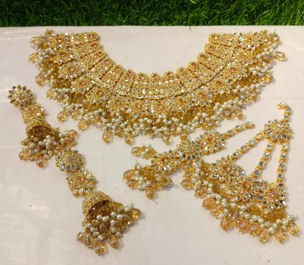 Kundan bridal set with jhumar
