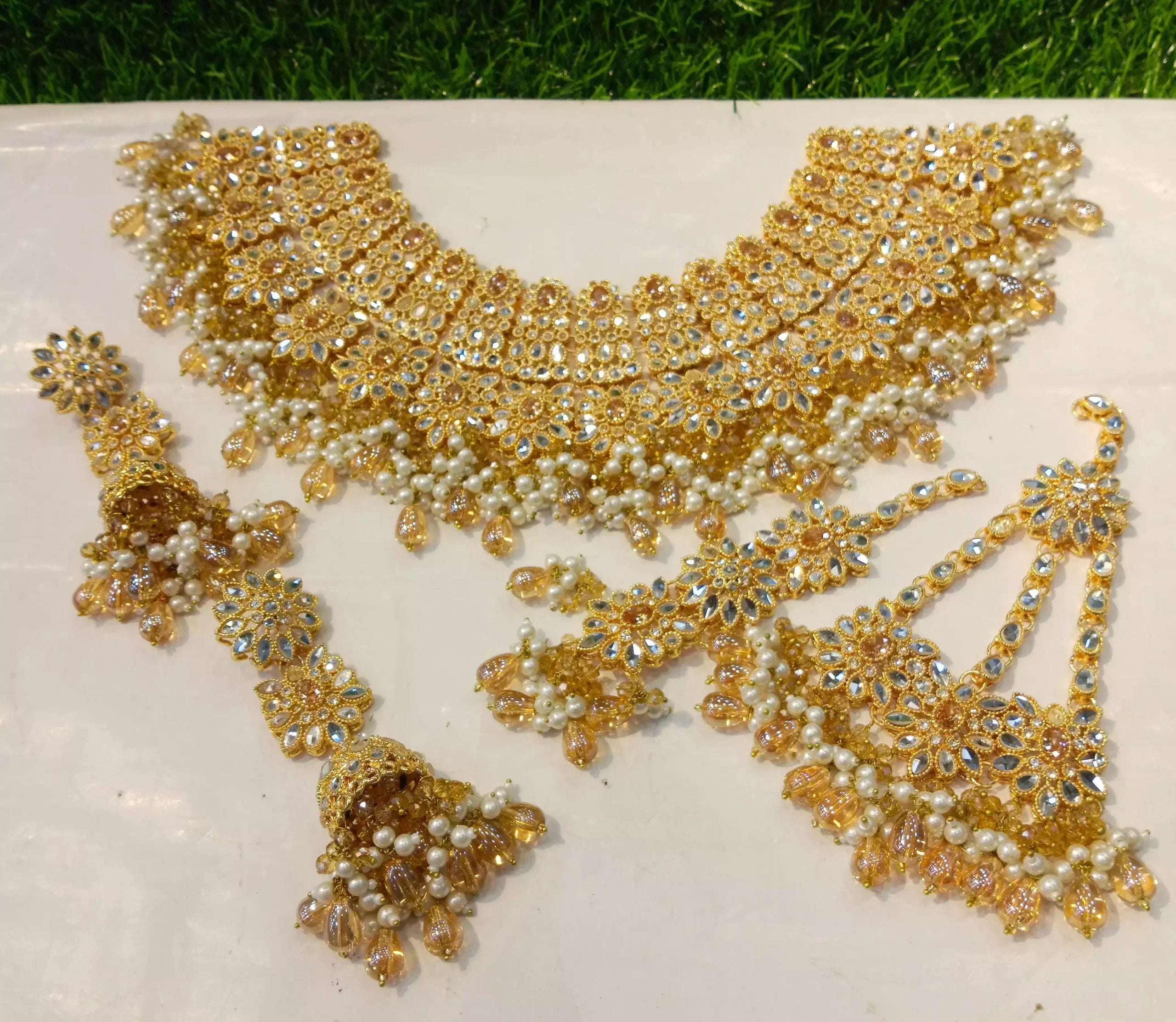 Kundan bridal set with jhumar
