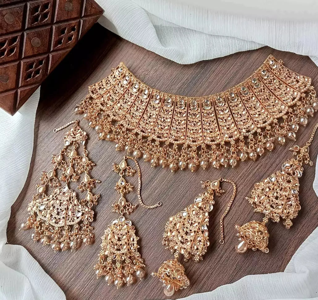 Full Kundan bridal jhumar set Secondary image