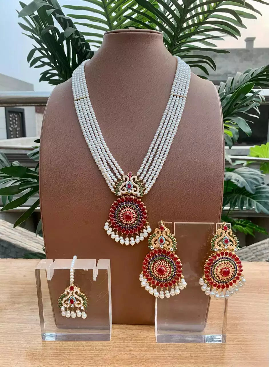 Noratan maala set with teeka