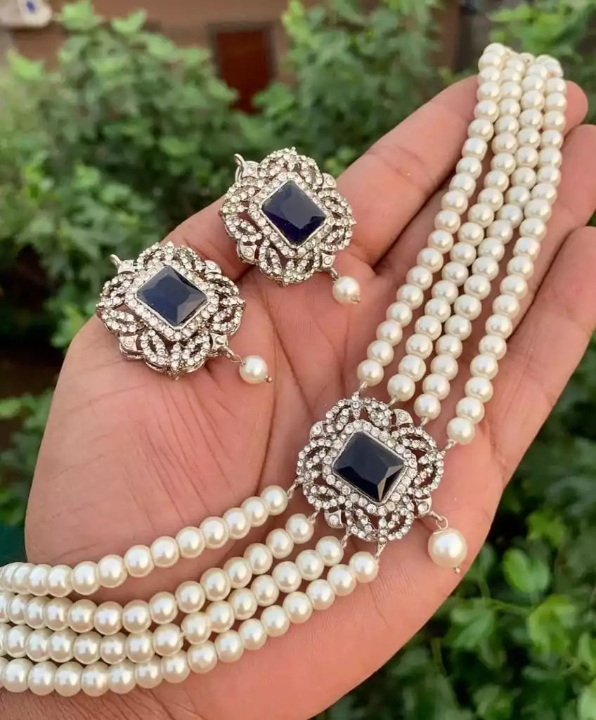 Zirconia pearl choker set