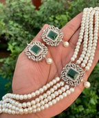Zirconia pearl choker set