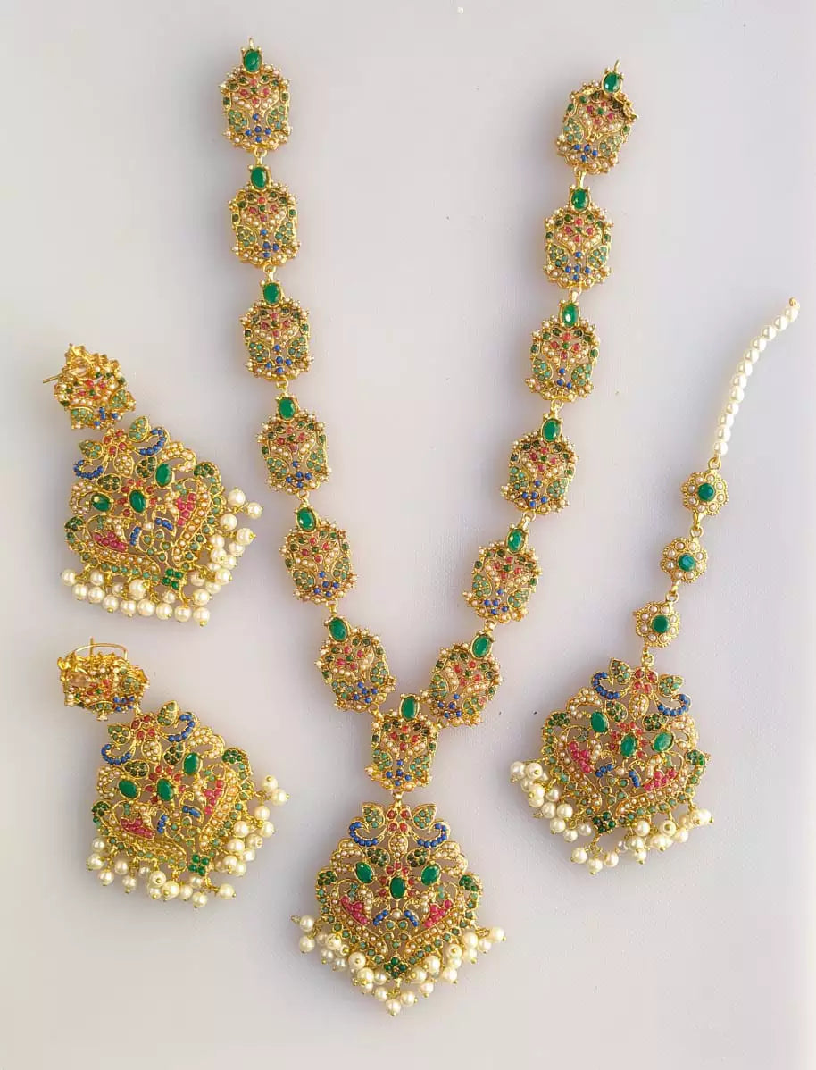 Indian jarao noratan maala set Main image