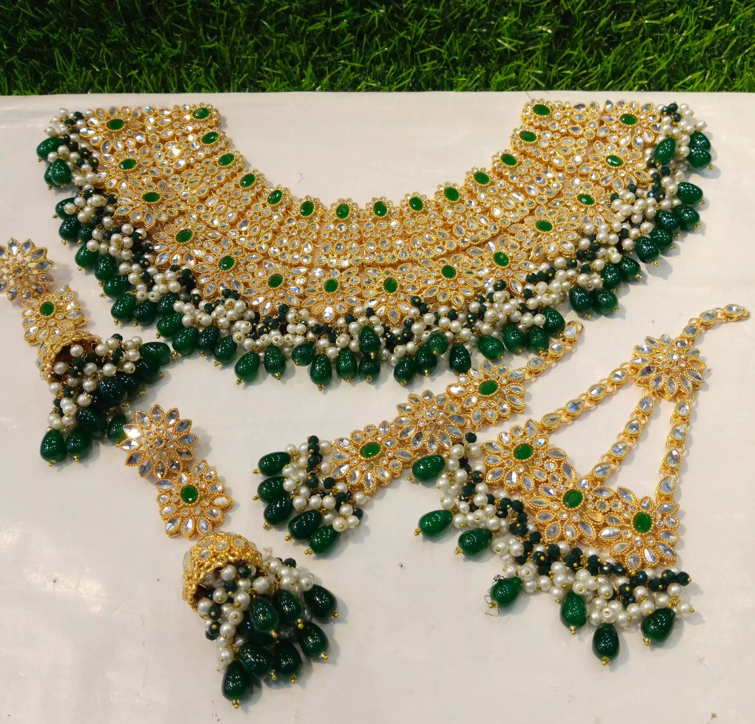 Kundan bridal set with jhumar