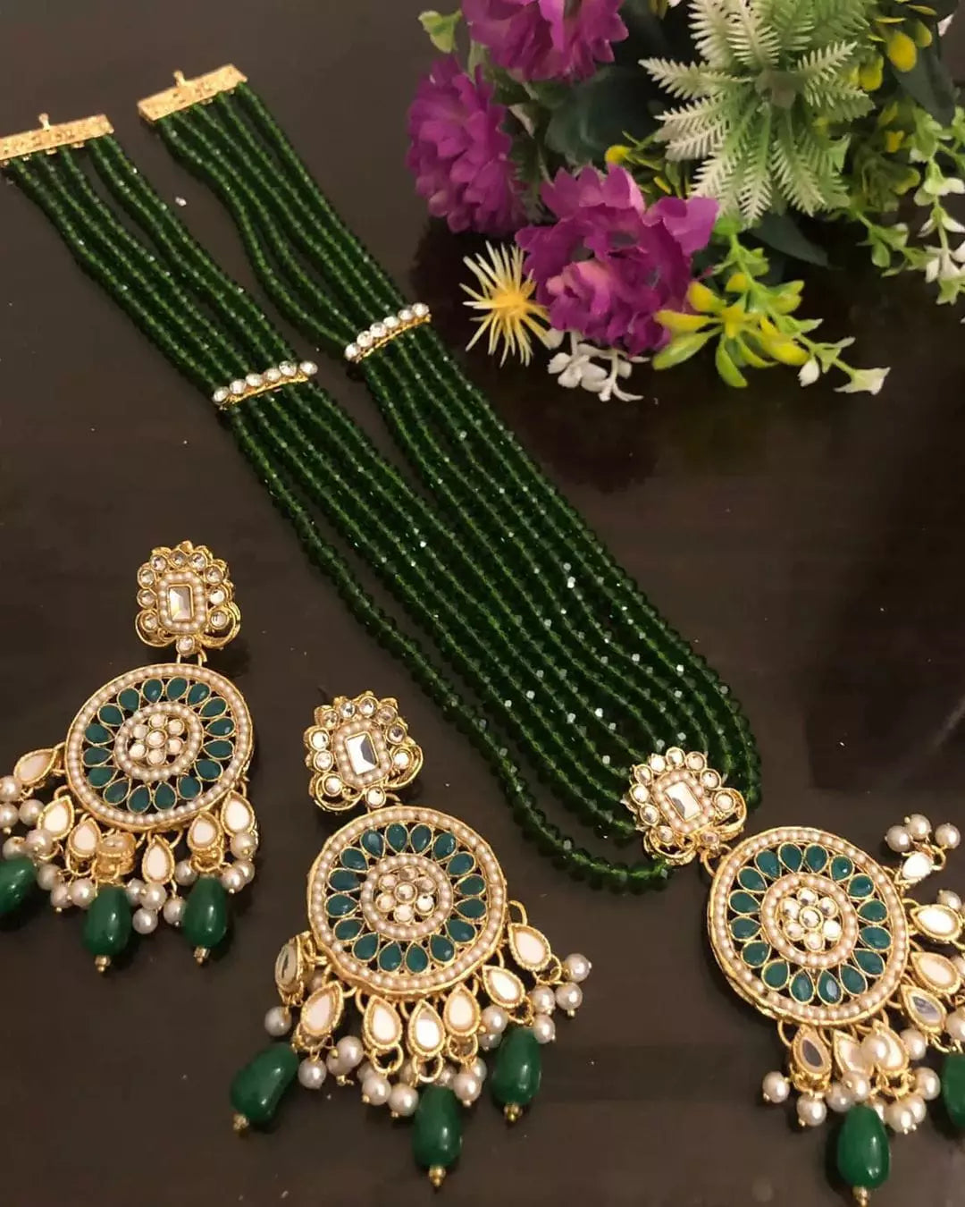 Sheesh kundan long maala set