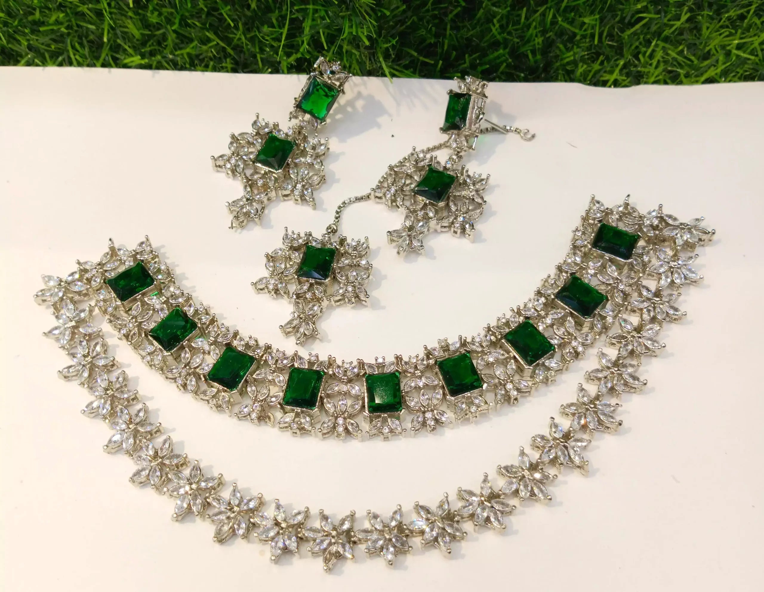 Double layer zircon bridal set