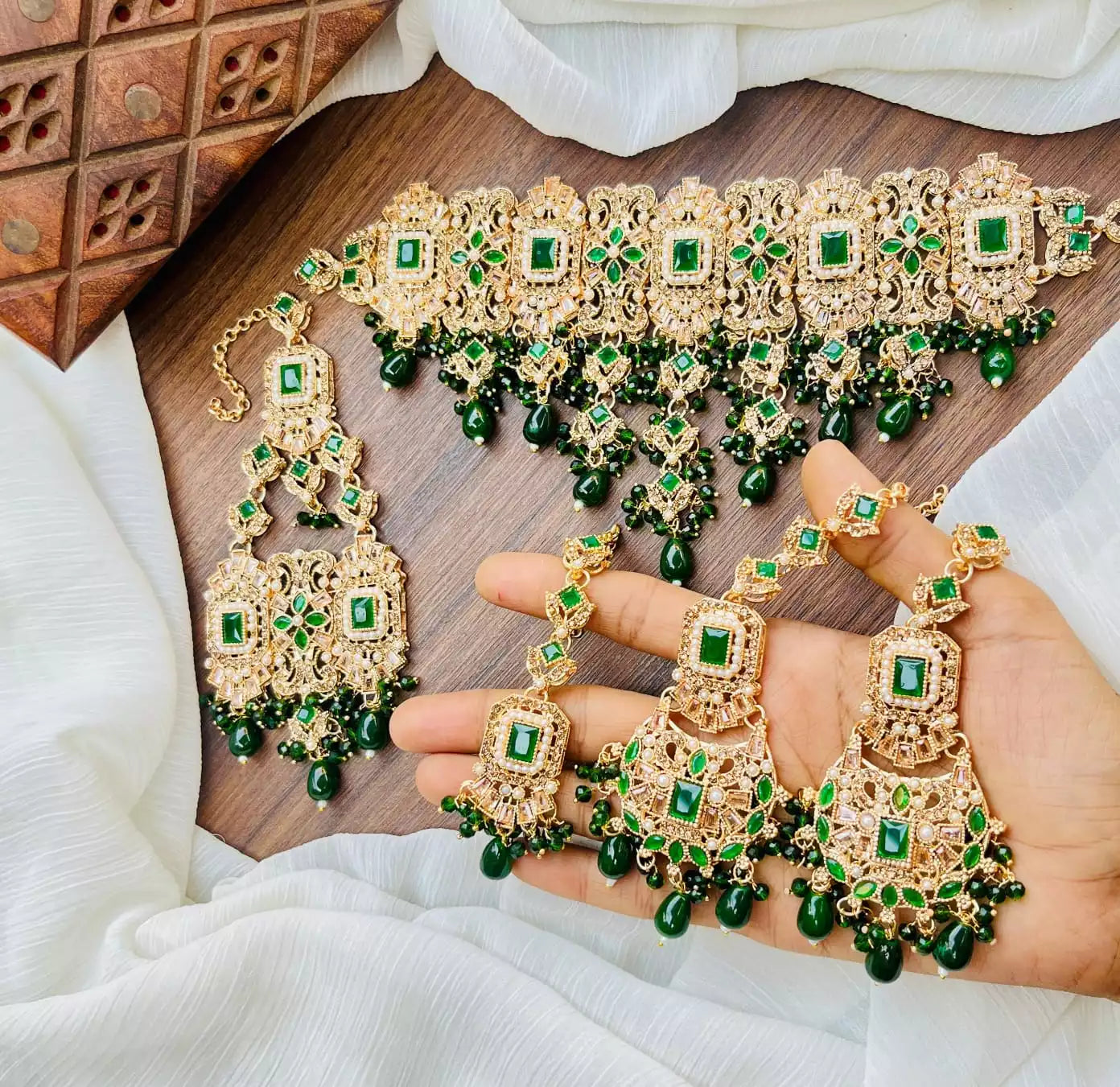 Zircon bridal set with jhumar Main image