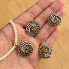 Indian zircon pendant set