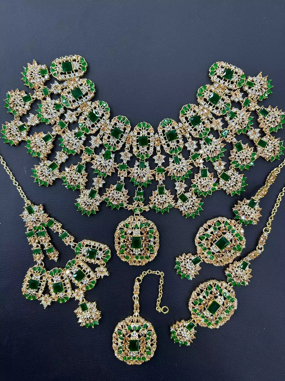 AD Zircon bridal set with jhumar Secondary image
