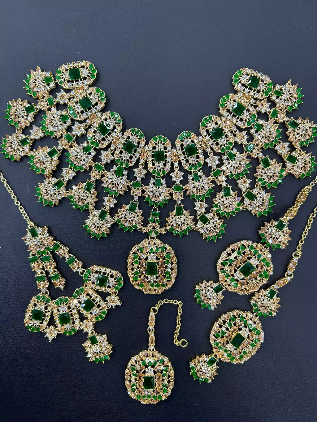 AD Zircon bridal set with jhumar