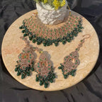 zircon bridal set with long earrings