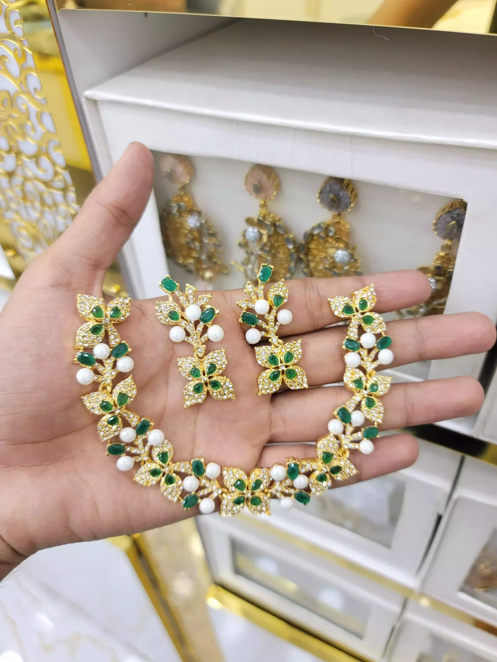 Zircon designer necklace set