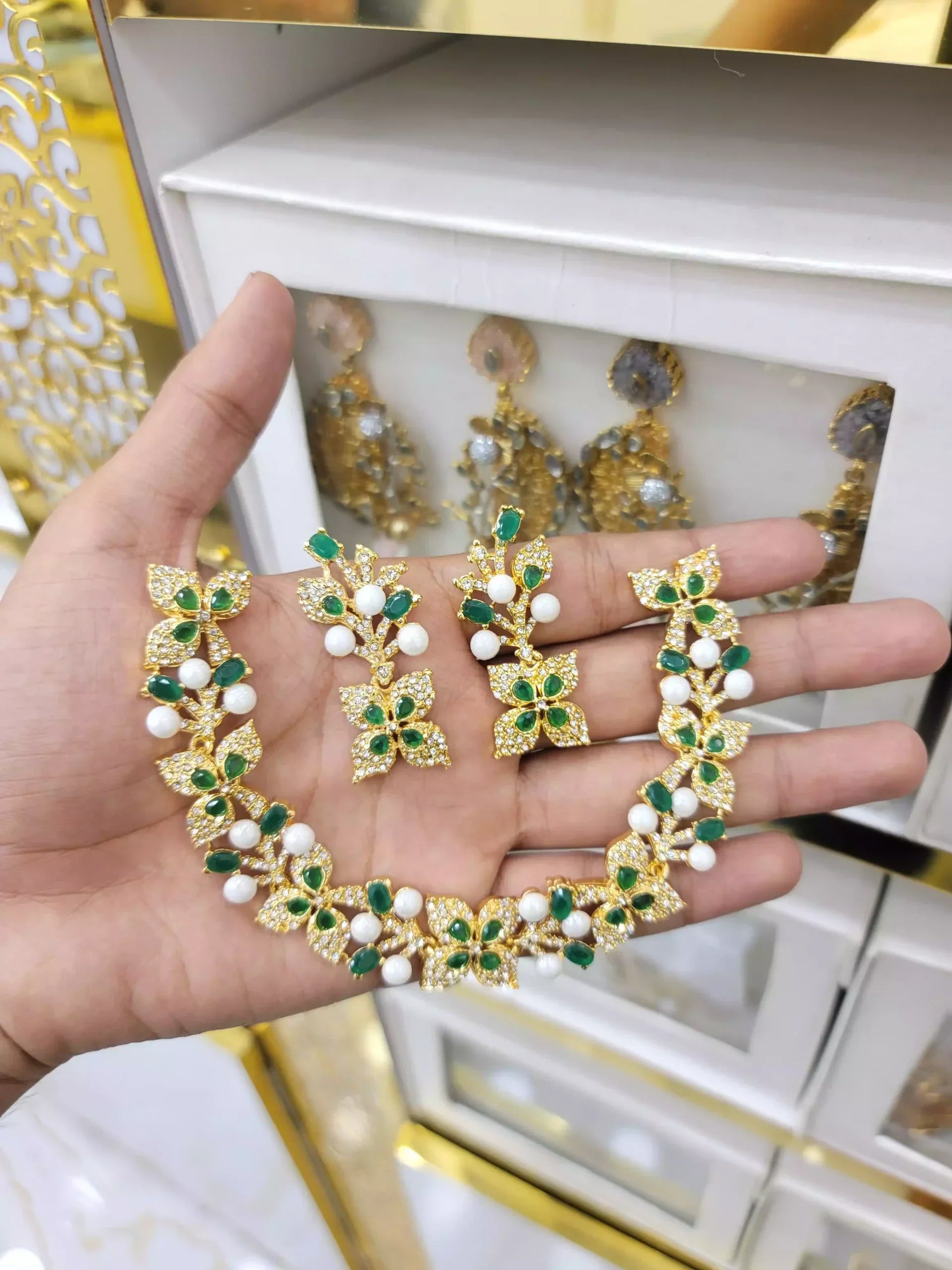 Zircon designer necklace set