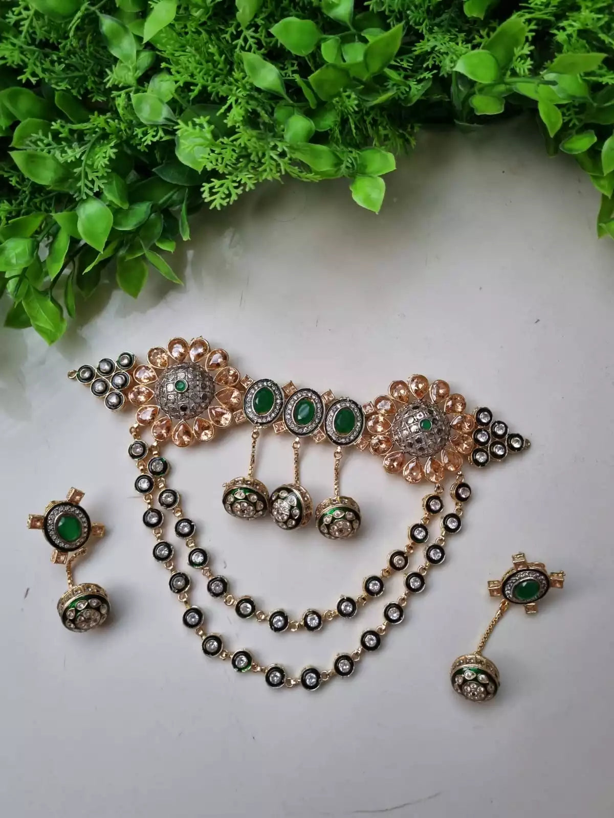 Meenakari maala style set