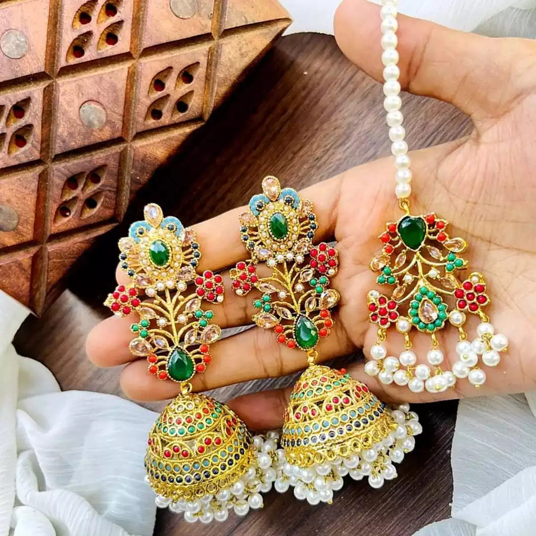 Noratan jhumka earrings Main image