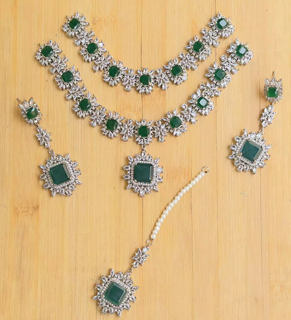 Double Zircon necklace set