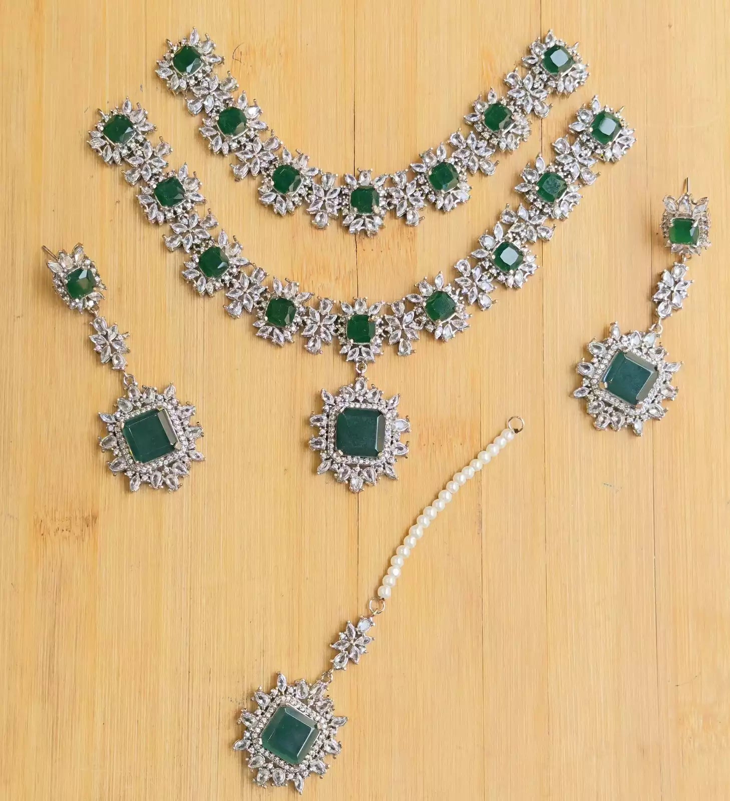 Double Zircon necklace set