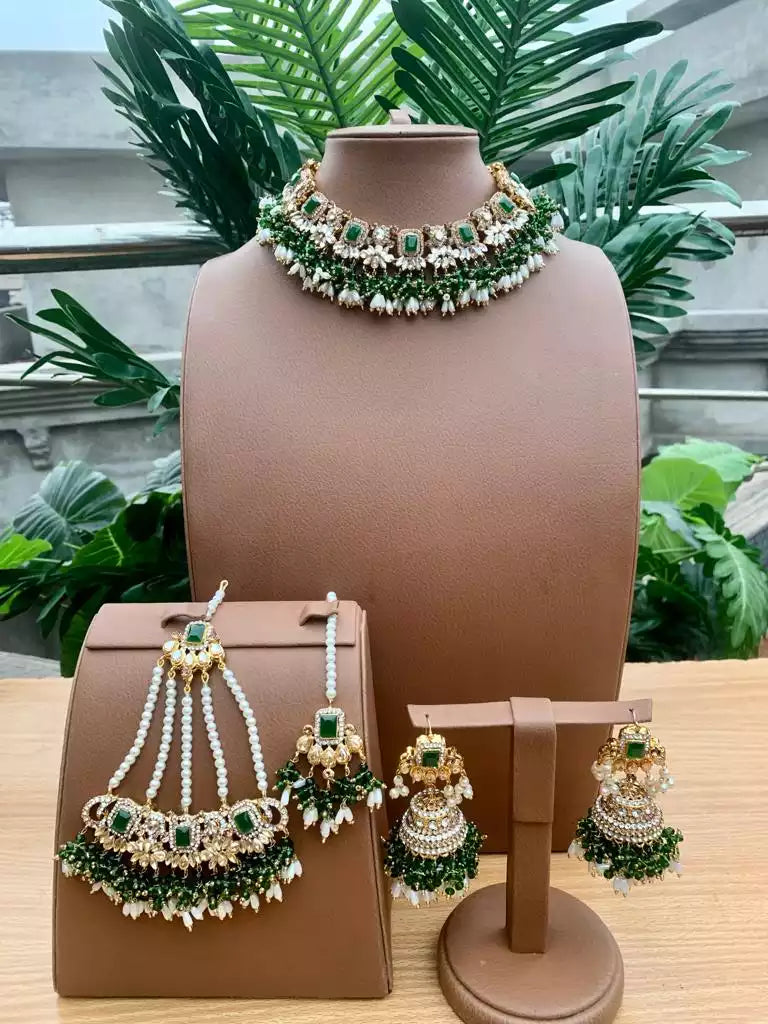 Heavy bridal set with jhumar