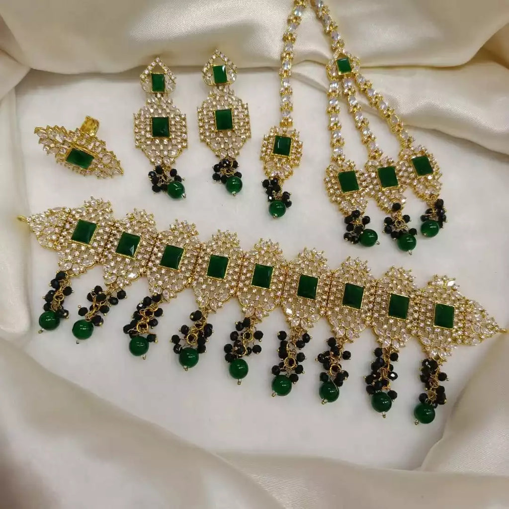 Zircon choker set with ring