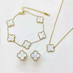 Clover locket set with bracelet