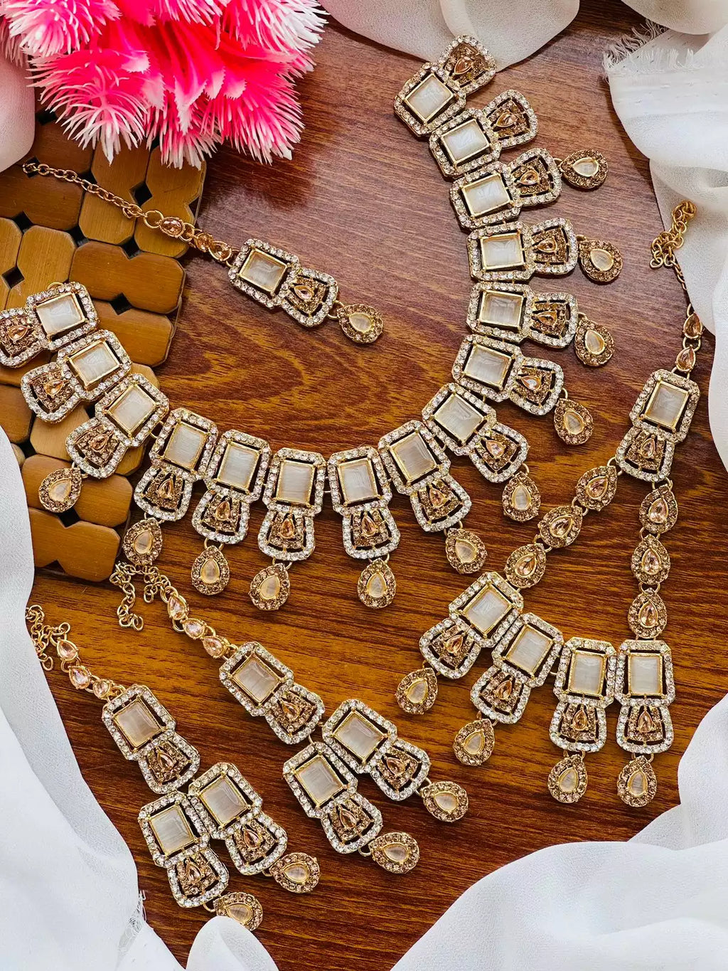 Zircon bridal set with jhumar