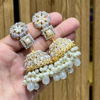 Semi precious jhumki earrings