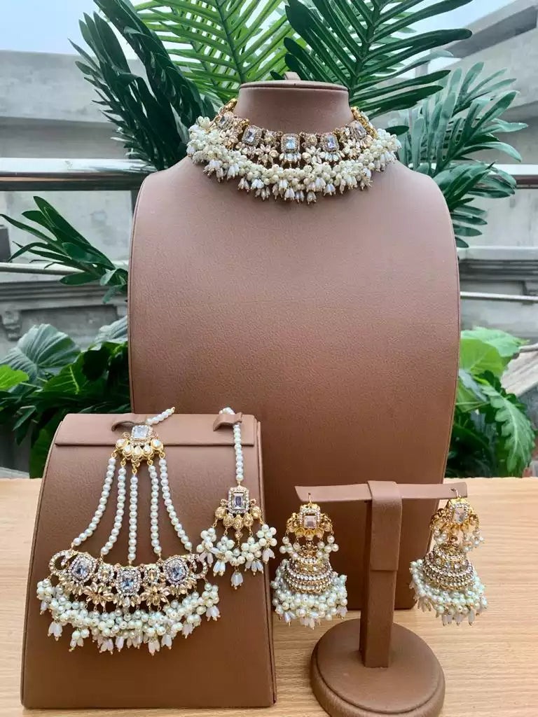 Heavy bridal set with jhumar