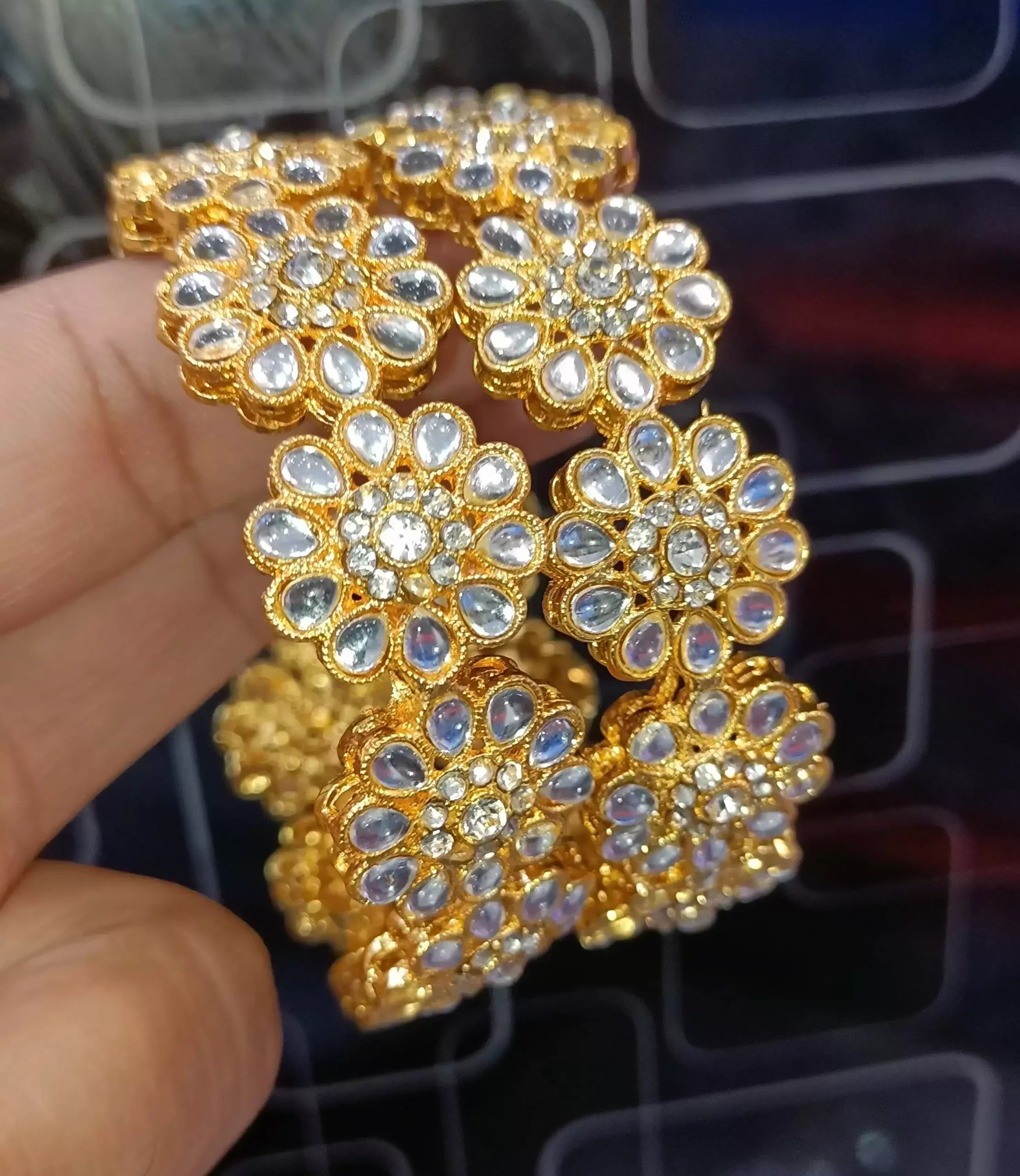 Kundan bangle pair-056