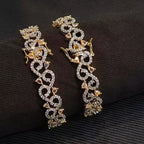 Indian zircon openable bangle pair