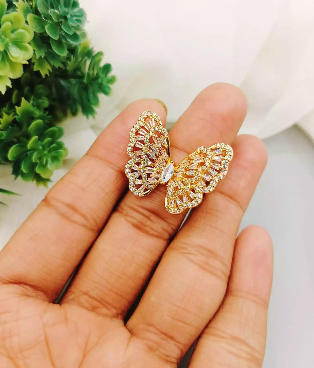 Zircon butterfly ring