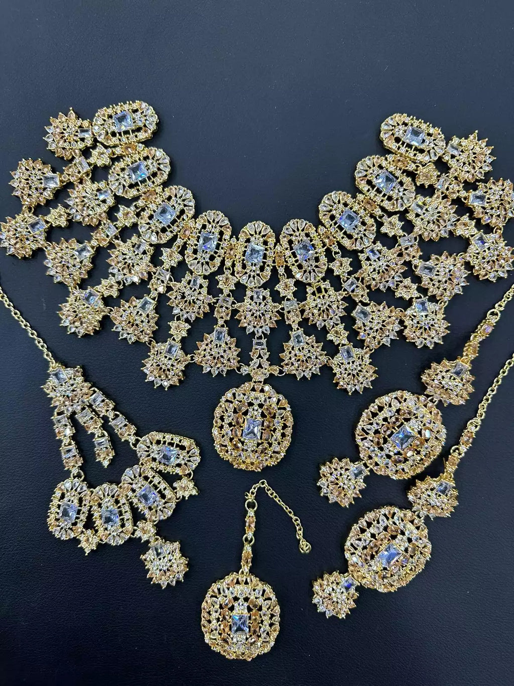 AD Zircon bridal set with jhumar