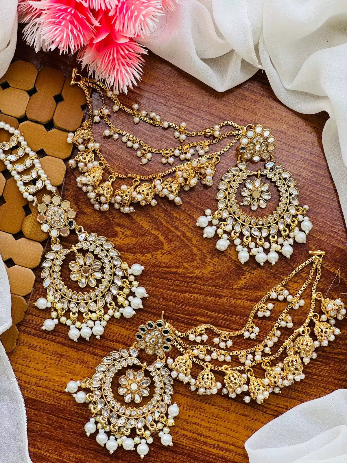 Big size Bahubali earrings teeka Main image
