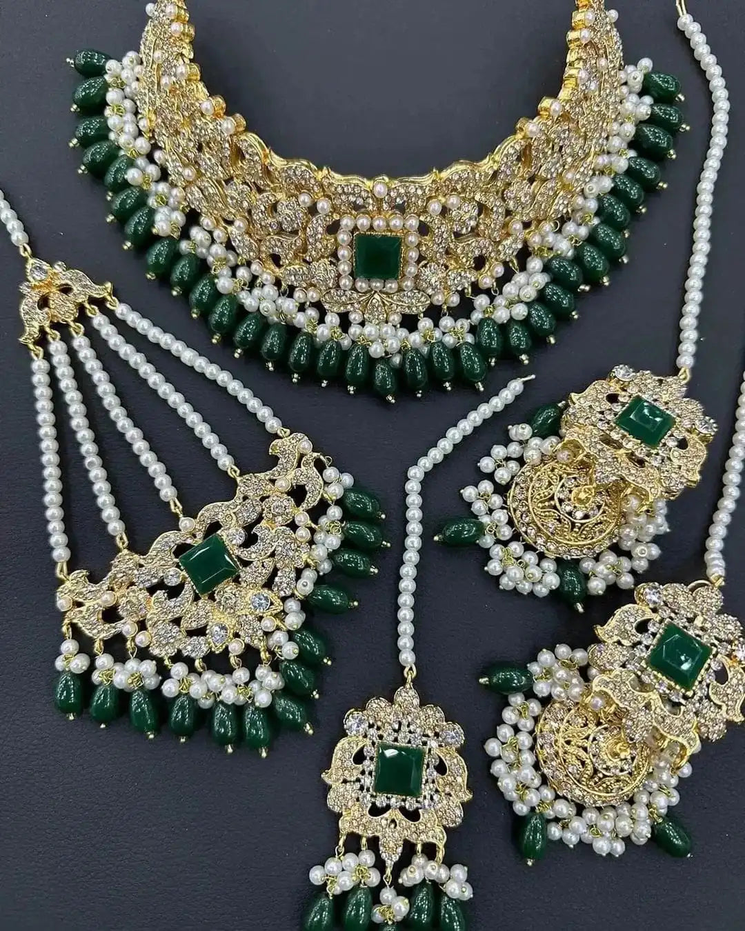 Zircon bridal set with jhumar Main image