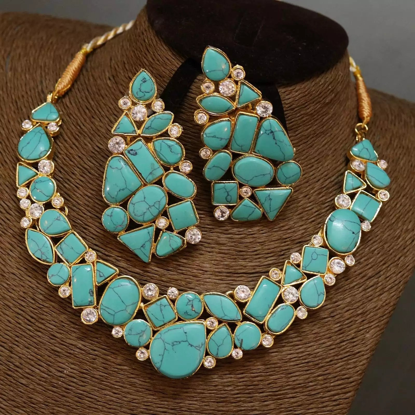 Egyptian stone necklace set
