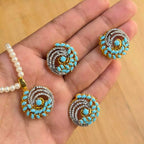 Indian zircon pendant set