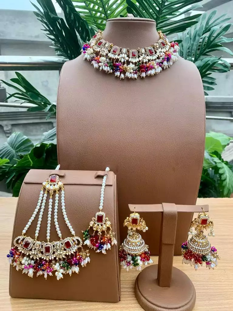 Heavy bridal set with jhumar
