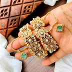 Zircon openable bangle pair